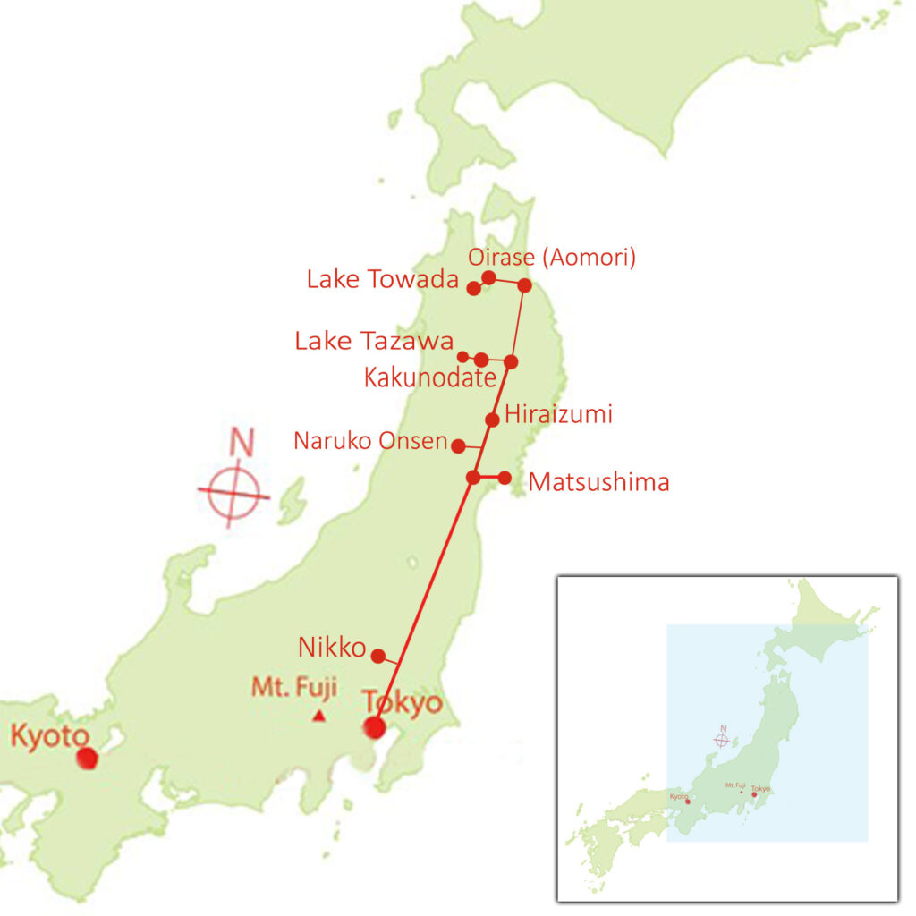 Map of GAN-24 Autumn Tour of Northern Japan
