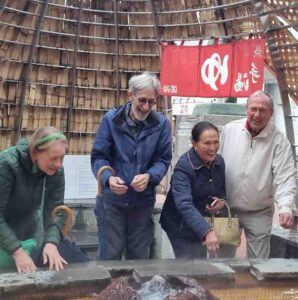 Guests on a Japan Private tour at Beppu hot springs