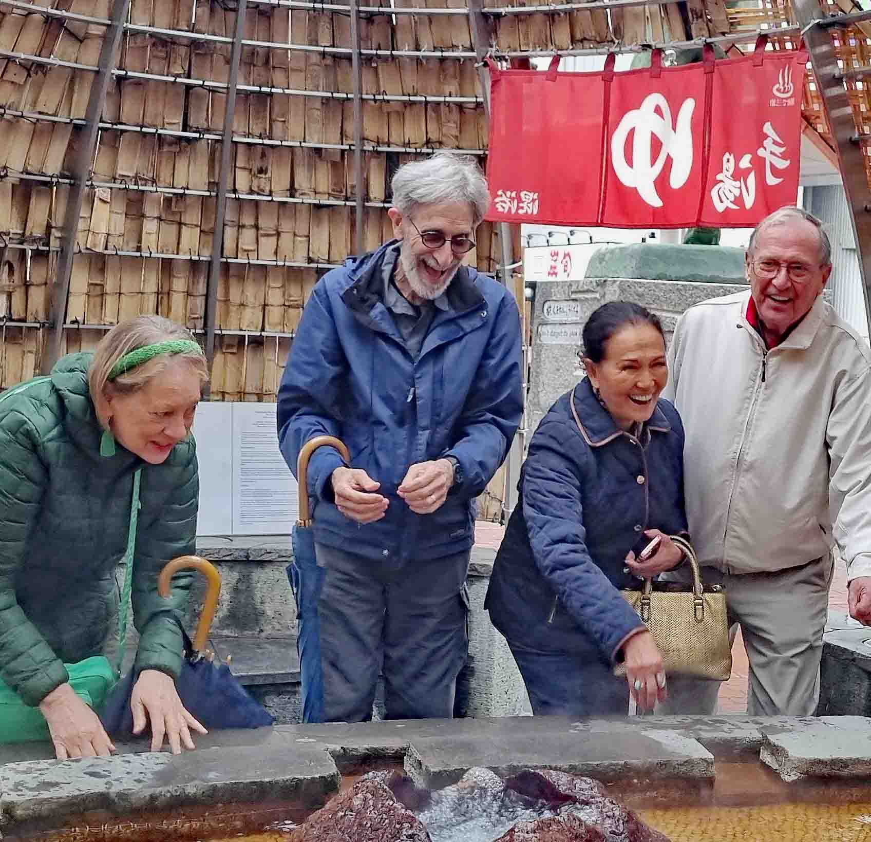 Guests on a Japan Private tour at Beppu hot springs