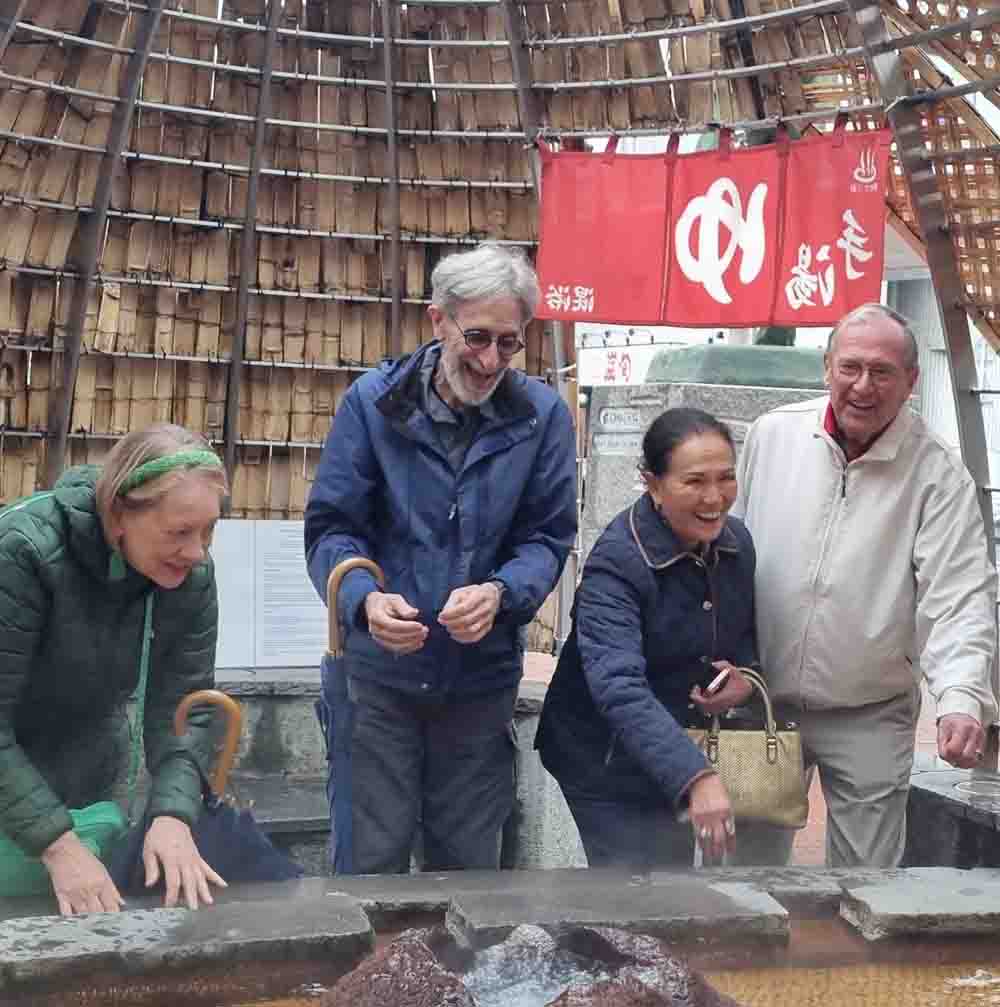 Guests on a Japan Private tour at Beppu hot springs