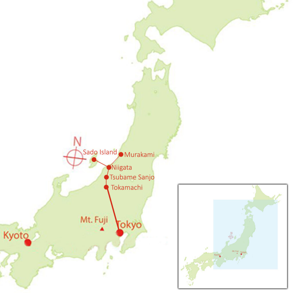 Map of 2026 Niigata & Sado Island Tour