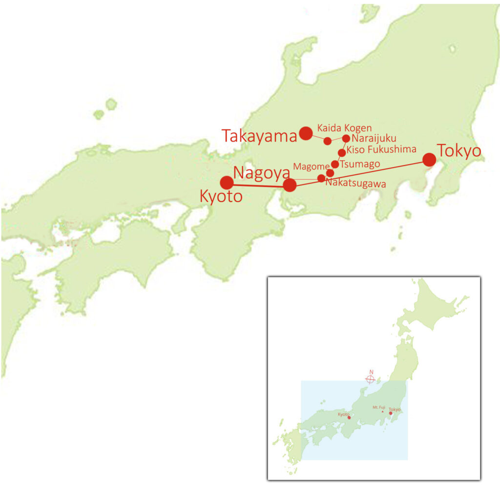 Map of 2026 Japan's Heritage Trail Tour (GHC-26)
