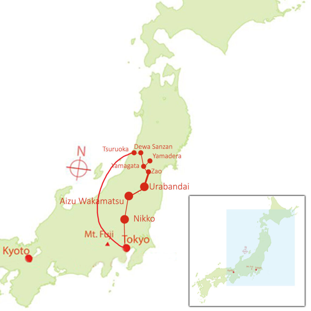 Map of GHN-24 Spiritual Walks of Northern Japan