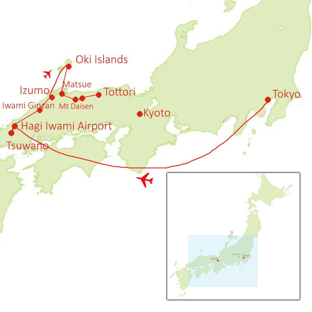 Map of San'in tour