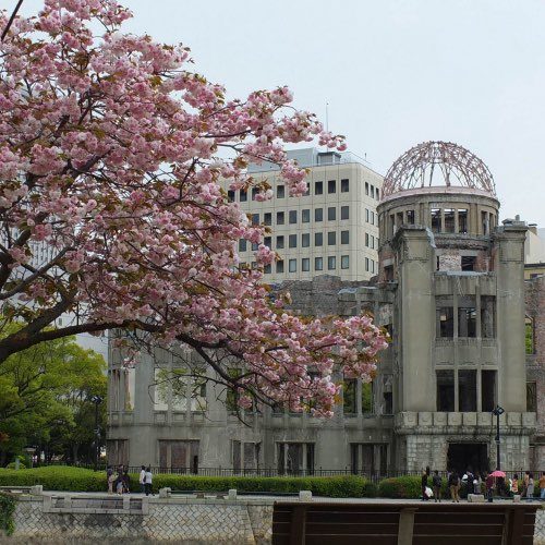 Peace Memorial Park in Hiroshima in spring