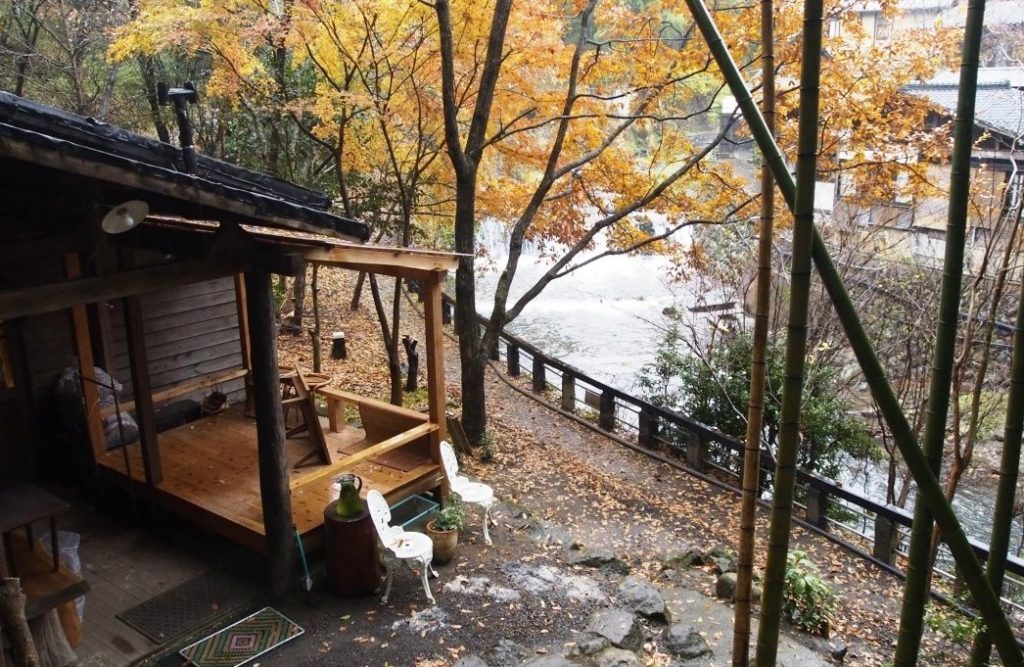 Onsen by a river in Japan