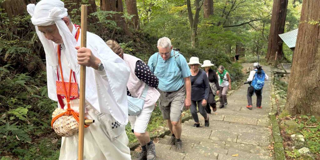 Japan Pilgrimage walk on Hagurosan mountain at Dewa Sanzan Yamagata