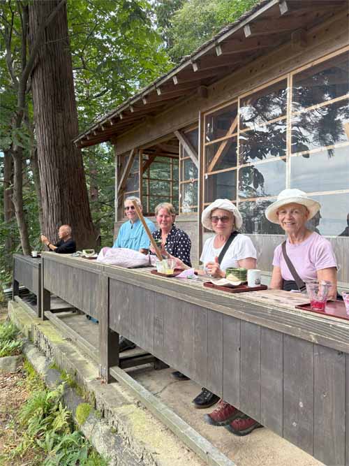 tea break between the walks at Dewa Sanzan Yamagata Japan